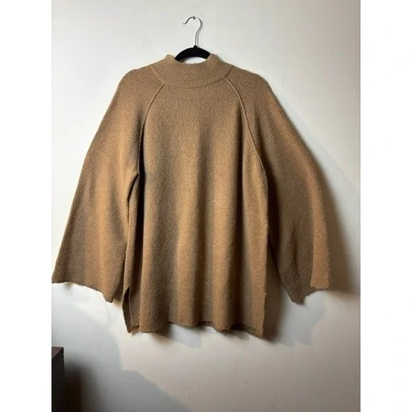 Womens Calvin Klein Large Mock Neck Sweater Cozy Wool Blend Knit Top - Picture 2 of 7